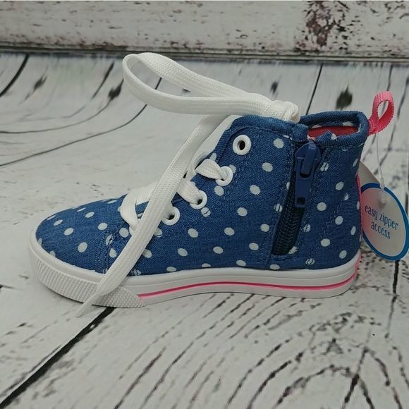 Carters Denim Blue Butterfly High‎ Top Sneakers - Picture 3 of 7